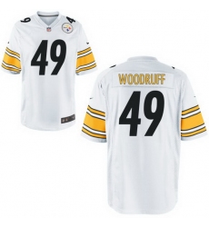 Youth Steelers #49 Dwayne Woodruff White Game Stitched NFL Jersey
