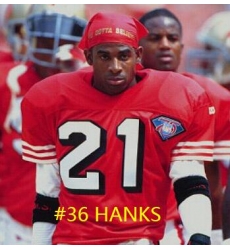 49ERS red throwback 36 Hanks