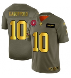 49ers 10 Jimmy Garoppolo Camo Gold Men Stitched Football Limited 2019 Salute To Service Jersey