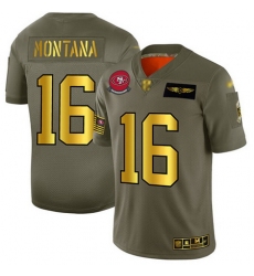 49ers 16 Joe Montana Camo Gold Men Stitched Football Limited 2019 Salute To Service Jersey