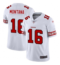 49ers 16 Joe Montana White Mens Stitched Football Limited Team Logo Fashion Jersey