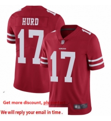 49ers 17 Jalen Hurd Red Team Color Men Stitched Football Vapor Untouchable Limited Jersey