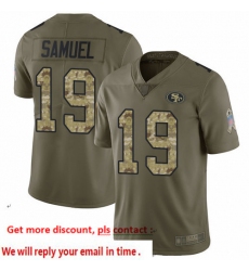 49ers 19 Deebo Samuel Olive Camo Men Stitched Football Limited 2017 Salute To Service Jersey