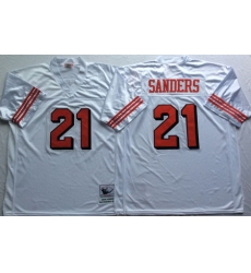 49ers 21 Deion Sanders White 75th Throwback Jersey