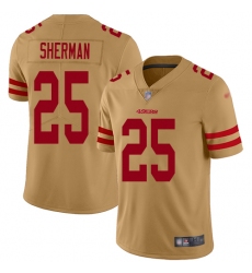 49ers 25 Richard Sherman Gold Men Stitched Football Limited Inverted Legend Jersey
