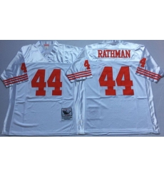 49ers 44 Tom Rathman White Throwback Jersey