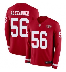 49ers #56 Kwon Alexander Red Team Color Men Stitched Football Limited Therma Long Sleeve Jersey