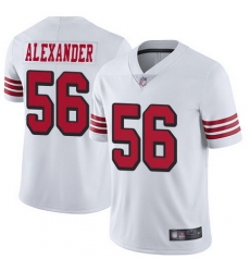 49ers #56 Kwon Alexander White Rush Men Stitched Football Vapor Untouchable Limited Jersey