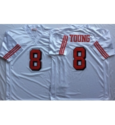 49ers 8 Steve Young White 75th Throwback Jersey