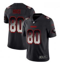 49ers 80 Jerry Rice Black Men Stitched Football Vapor Untouchable Limited Smoke Fashion Jersey