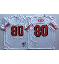 49ers 80 Jerry Rice White 75th Throwback Jersey