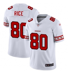 49ers 80 Jerry Rice White Mens Stitched Football Limited Team Logo Fashion Jersey