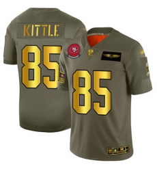 49ers 85 George Kittle Camo Gold Men Stitched Football Limited 2019 Salute To Service Jersey