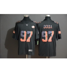 49ers 97 Nick Bosa 2019 Black Salute To Service USA Flag Fashion Limited Jersey
