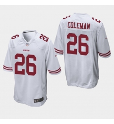 Men Nike 49ers #26 Tevin Coleman White Game Jersey