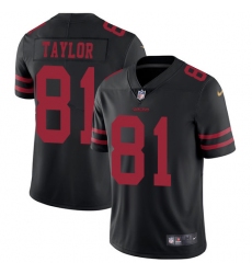 Men Nike 49ers #81 Trent Taylor Black Alternate Stitched NFL Vapor Untouchable Limited Jersey