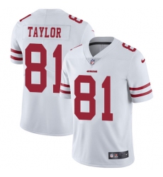 Men Nike 49ers #81 Trent Taylor White Stitched NFL Vapor Untouchable Limited Jersey