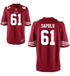 Men Nike 49ers Jesse Sapolu 61 Stitched Red NFL Jersey