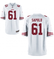Men Nike 49ers Jesse Sapolu 61 Stitched White NFL Jersey