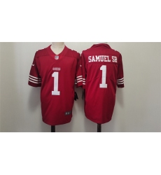 Men San Francisco 49ers 1 Deebo Samuel Red Vapor Untouchable Limited Stitched Football Jersey