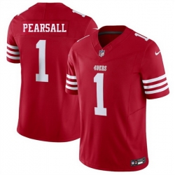 Men San Francisco 49ers 1 Ricky Pearsall Red 2025 F U S E  Vapor Untouchable Limited Stitched Football Jersey