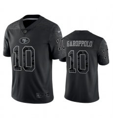 Men San Francisco 49ers 10 Jimmy Garoppolo Black Reflective Limited Stitched Football Jersey