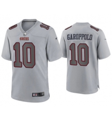 Men San Francisco 49ers 10 Jimmy Garoppolo Grey Atmosphere Fashion Stitched Game Jersey