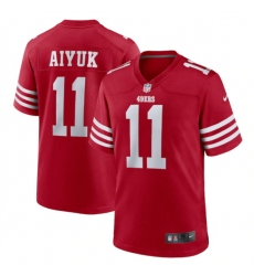 Men San Francisco 49ers 11 Brandon Aiyuk 2022 New Scarlet Stitched Game Jersey