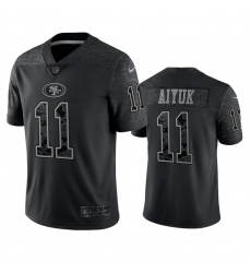 Men San Francisco 49ers 11 Brandon Aiyuk Black Reflective Limited Stitched Football Jersey
