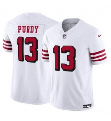 Men San Francisco 49ers 13 Brock Purdy 2023 F U S E  New White Vapor Untouchable Limited Stitched Football Jersey
