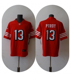 Men San Francisco 49ers 13 Brock Purdy New Red Vapor Untouchable Limited Stitched Football Jersey