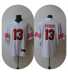 Men San Francisco 49ers 13 Brock Purdy New White Vapor Untouchable Limited Stitched Football Jersey