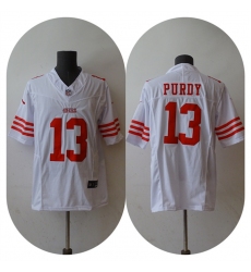 Men San Francisco 49ers 13 Brock Purdy White 2023 F U S E  Vapor Untouchable Limited Stitched Football Jersey
