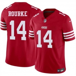 Men San Francisco 49ers  14 Kurtis Rourke Red 2026 F U S E  Vapor Untouchable Limited Stitched Football Jersey