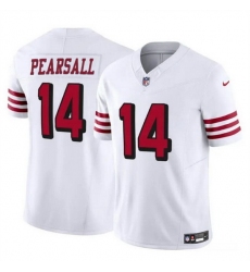 Men San Francisco 49ers 14 Ricky Pearsall New White 2024 Draft F U S E  Vapor Untouchable Limited Stitched Football Jersey