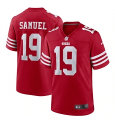 Men San Francisco 49ers 19 Deebo Samuel 2022 New Scarlet Stitched Game Jersey