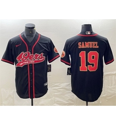 Men San Francisco 49ers 19 Deebo Samuel Black With Patch Cool Base Stitched Baseball Jersey
