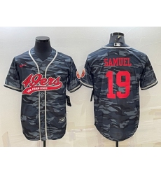 Men San Francisco 49ers 19 Deebo Samuel Grey Red Camo With Patch Cool Base Stitched Baseball Jersey