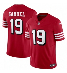 Men San Francisco 49ers 19 Deebo Samuel New Red 2023 F U S E  Vapor Untouchable Limited Stitched Football Jersey