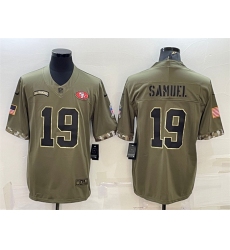 Men San Francisco 49ers 19 Deebo Samuel Olive 2022 Salute To Service Limited Stitched Jersey