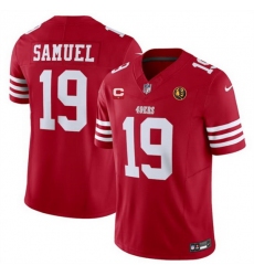 Men San Francisco 49ers 19 Deebo Samuel Red 2023 F U S E  With 1 Star C Patch And John Madden Patch Vapor Limited Stitched Football Jersey