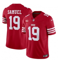 Men San Francisco 49ers 19 Deebo Samuel Red 2023 F U S E  With 1 Star C Patch Vapor Untouchable Limited Stitched Football Jersey