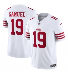 Men San Francisco 49ers 19 Deebo Samuel White 2023 F U S E  Vapor Untouchable Limited Stitched Football Jersey