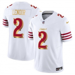Men San Francisco 49ers 2 Deommodore Lenoir White Gold 2025 F U S E Rivalries Vapor Limited Stitched Football Jersey