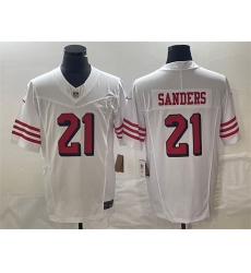 Men San Francisco 49ers 21 Deion Sanders White 2023 F U S E  Vapor Untouchable Limited Stitched Football Jersey