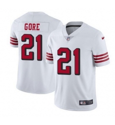 Men San Francisco 49ers 21 Frank Gore White Stitched jersey