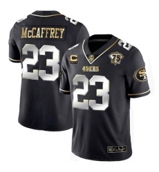 Men San Francisco 49ers 23 Christian McCaffrey Black Gold With C Patch Vapor Untouchable Limited Stitched Football Jersey