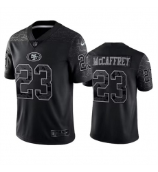 Men San Francisco 49ers 23 Christian McCaffrey Black Reflective Limited Stitched Football Jersey