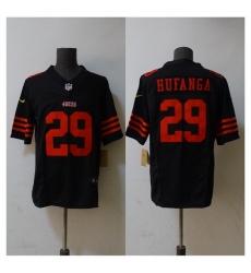 Men San Francisco 49ers 29 Talanoa Hufanga 2023 F U S E  Black Vapor Untouchable Limited Stitched Football Jersey