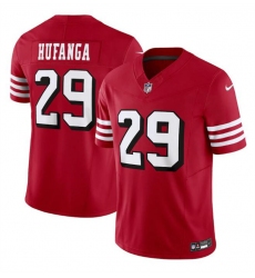 Men San Francisco 49ers 29 Talanoa Hufanga New Red 2023 F U S E  Stitched Football Jersey